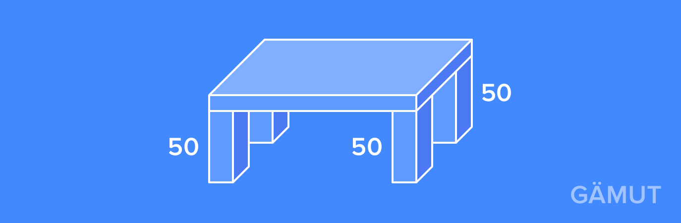 A diagram of a coffee table