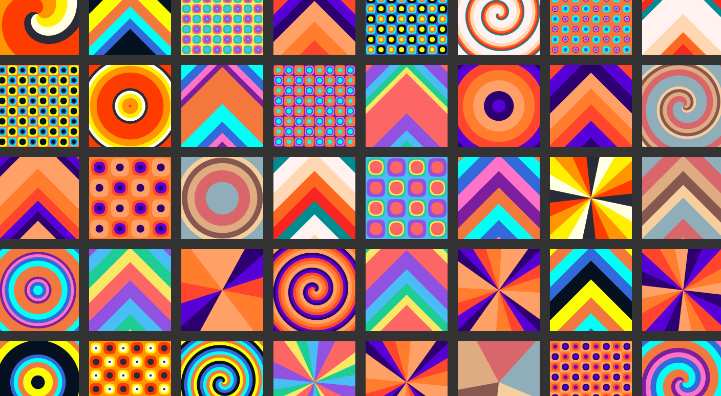 Brightly coloured geometric images used for testing