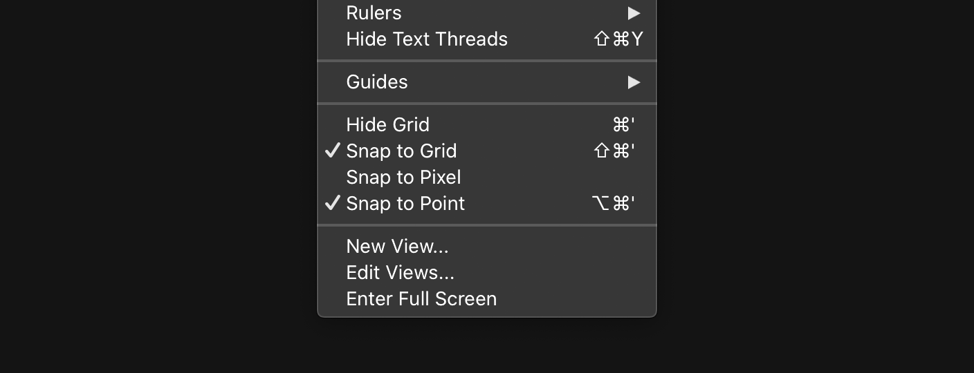 Illustrator’s view menu