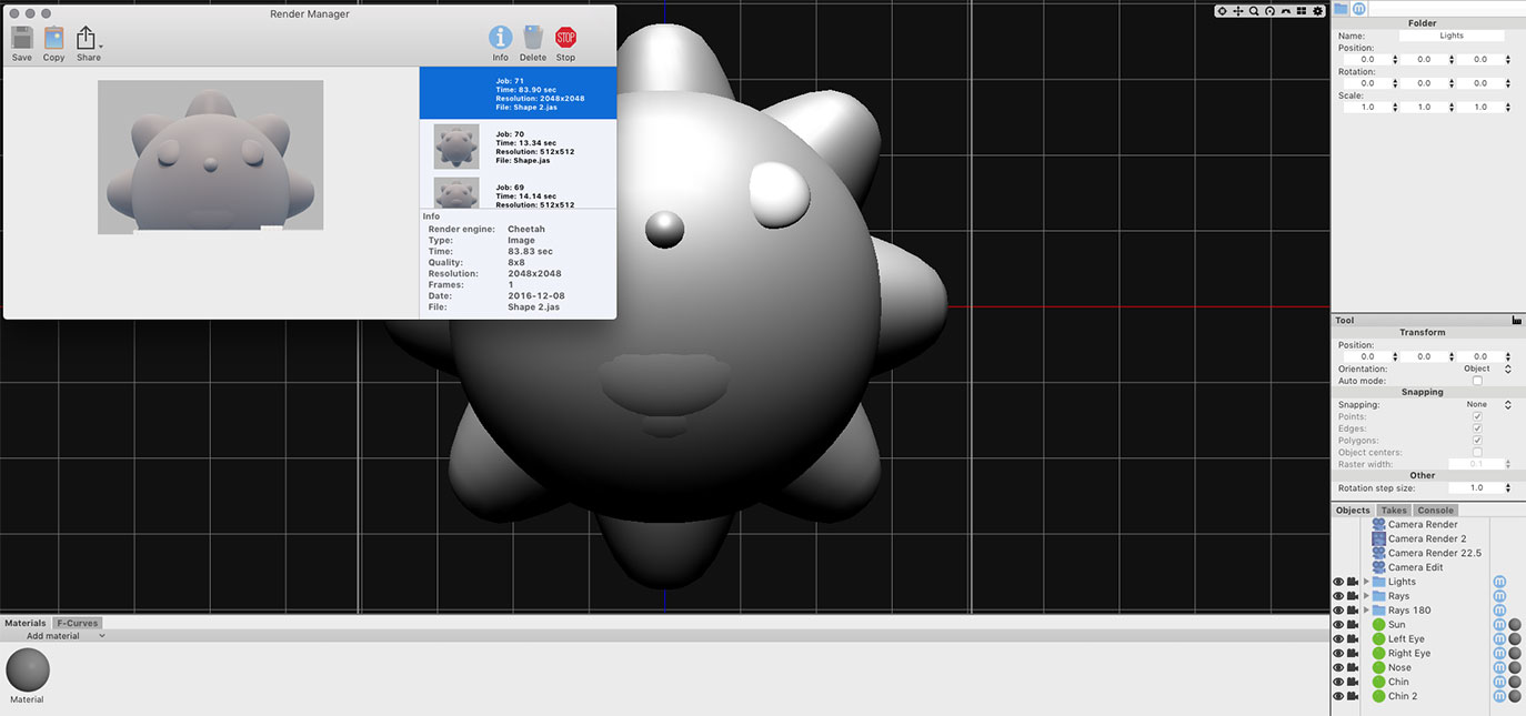 Display Buddy scene in Cheetah 3D
