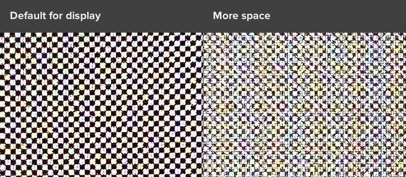 Two close-up photos of a MacBook Pro screen