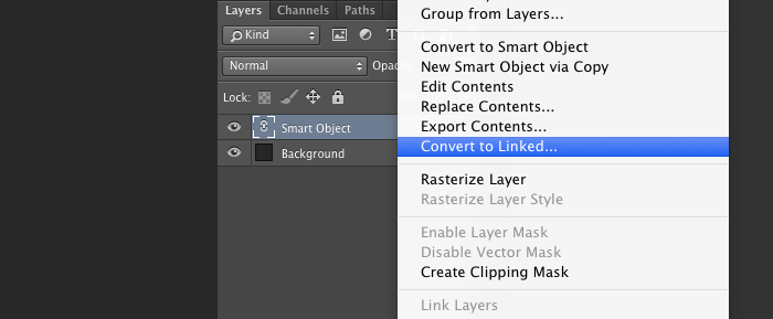 Smart Object convert to Linked