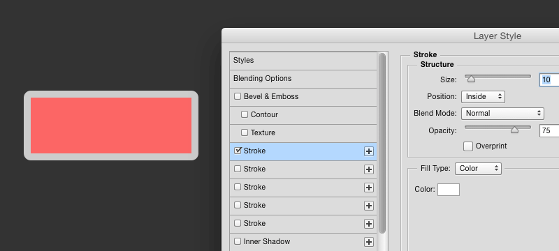Photoshop stroke overprint