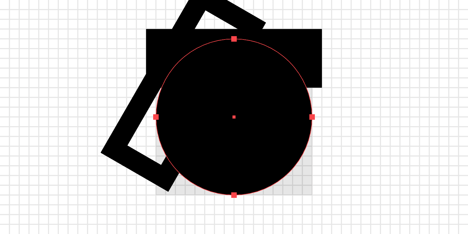 The forth step of a camera iris icon being drawn in Adobe Illustrator