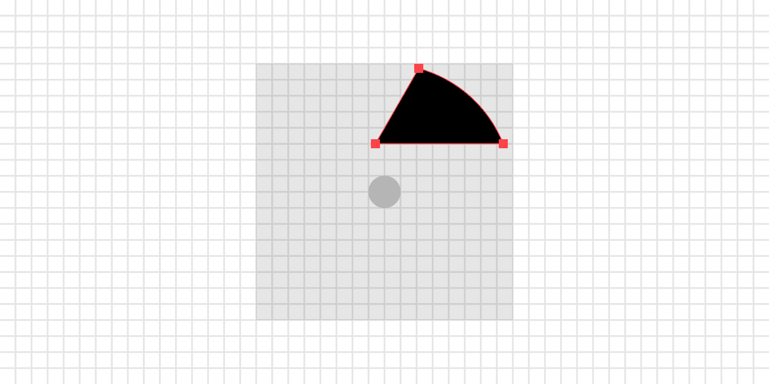 The fifth step of a camera iris icon being drawn in Adobe Illustrator