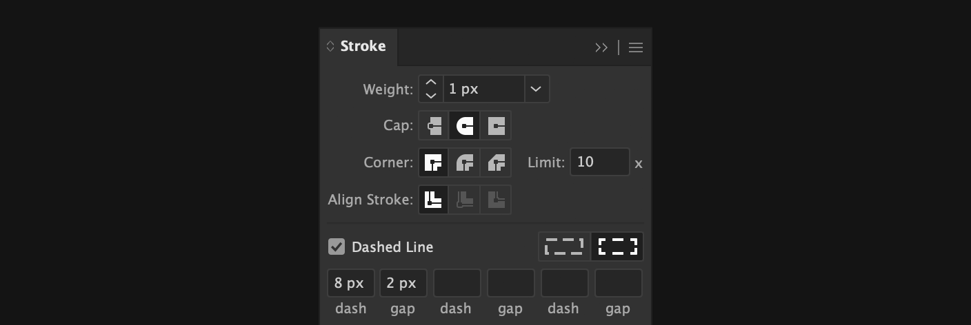 The stroke panel in Adobe Illustrator
