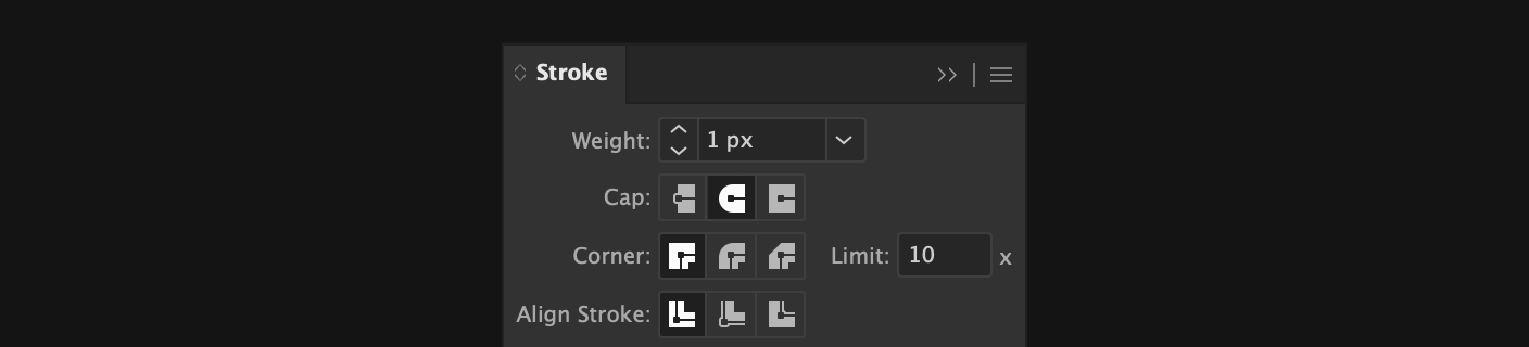 The stroke panel in Adobe Illustrator