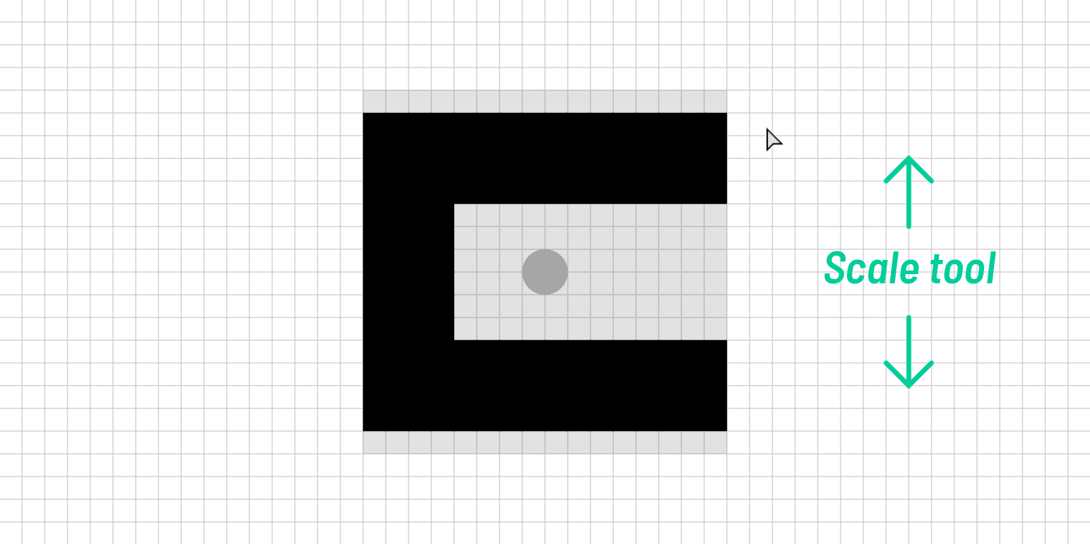 The second step of a magnet icon being drawn in Adobe Illustrator