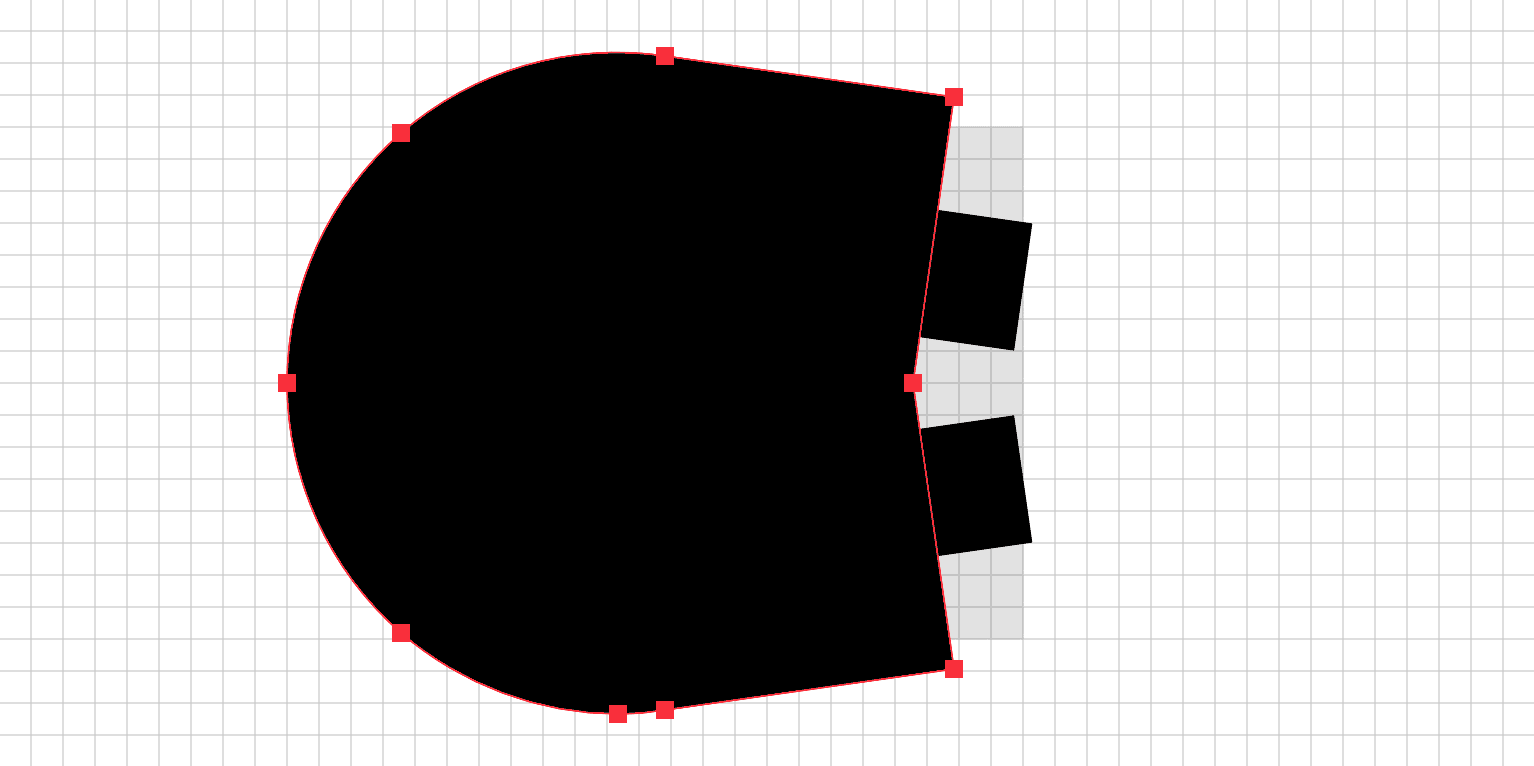 The forth step of a magnet icon being drawn in Adobe Illustrator