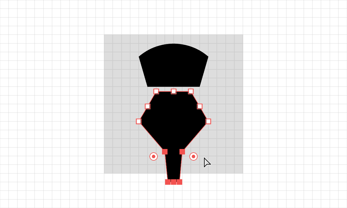 Step 5 of a fountain pen icon being drawn in Adobe Illustrator