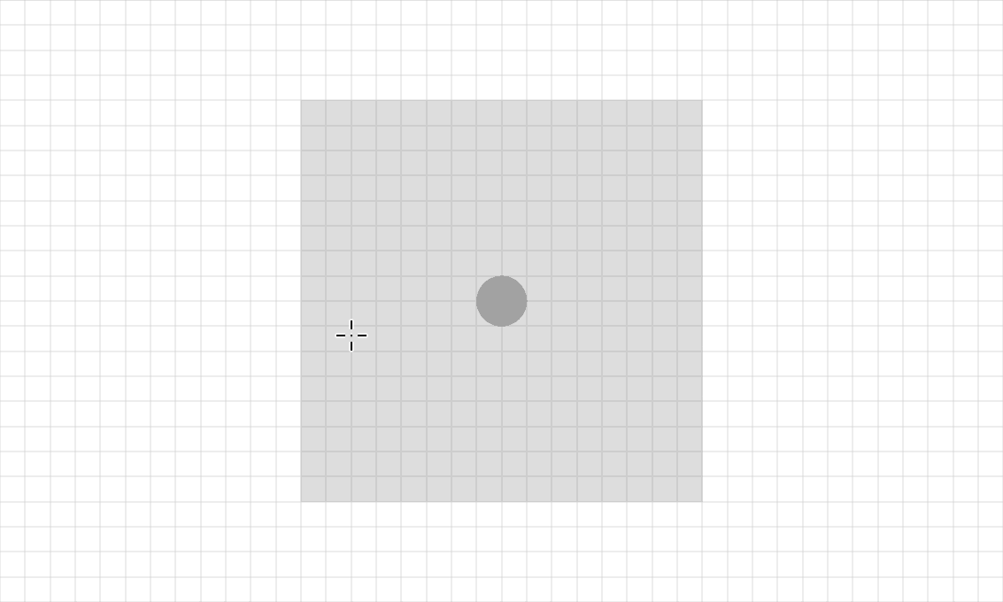 Step 1 of a pushpin icon being drawn in Adobe Illustrator