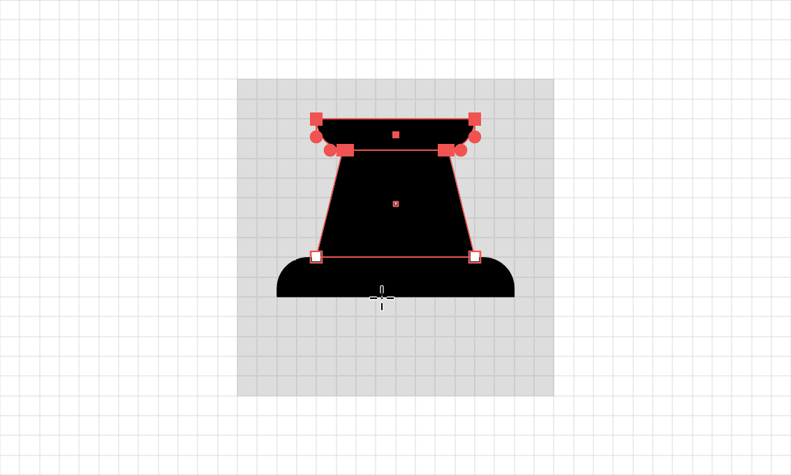 Step 4 of a pushpin icon being drawn in Adobe Illustrator