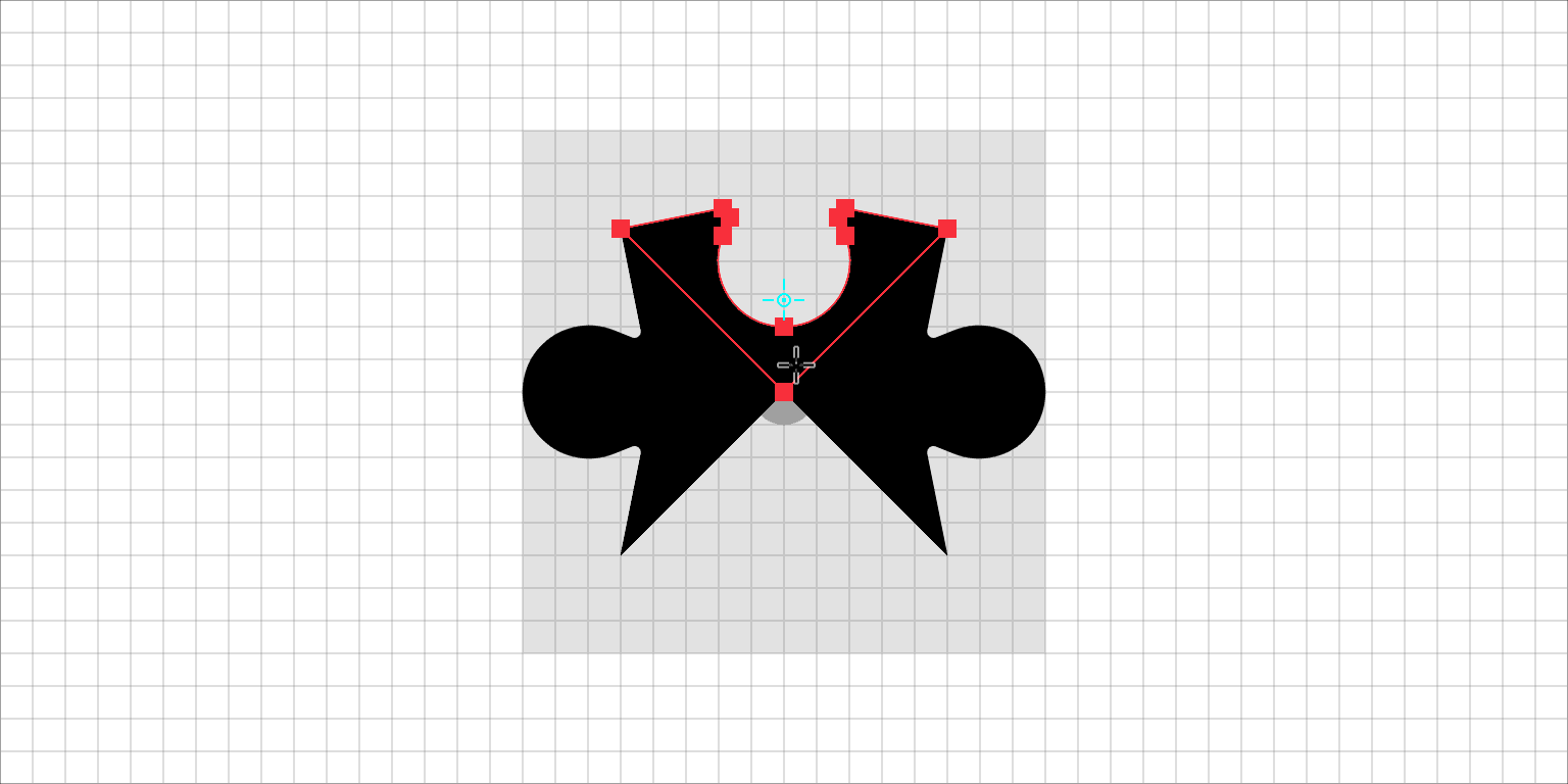 Step 6: The final side of a puzzle piece icon being created