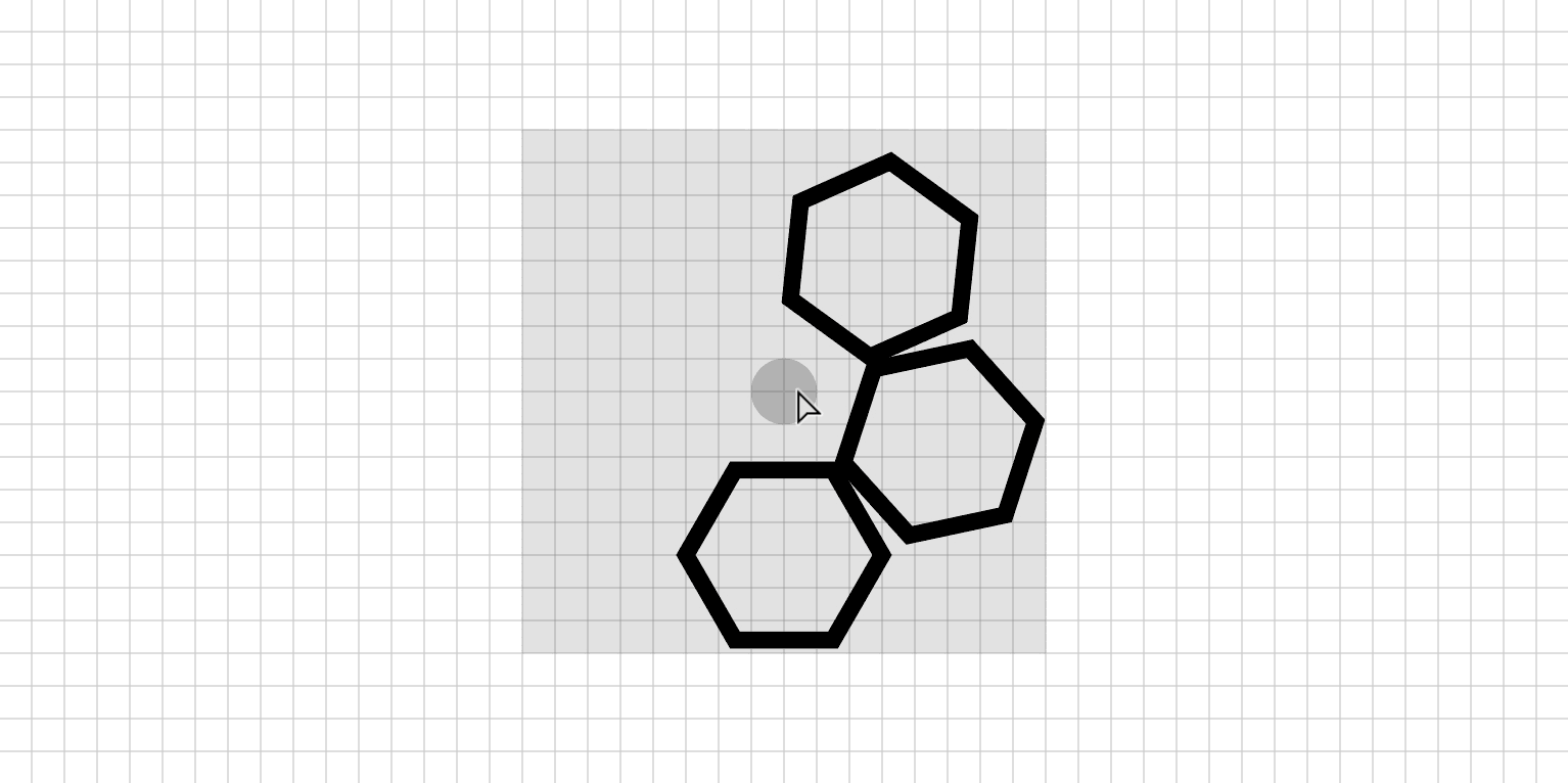 The second step of a soccer ball icon being drawn in Adobe Illustrator