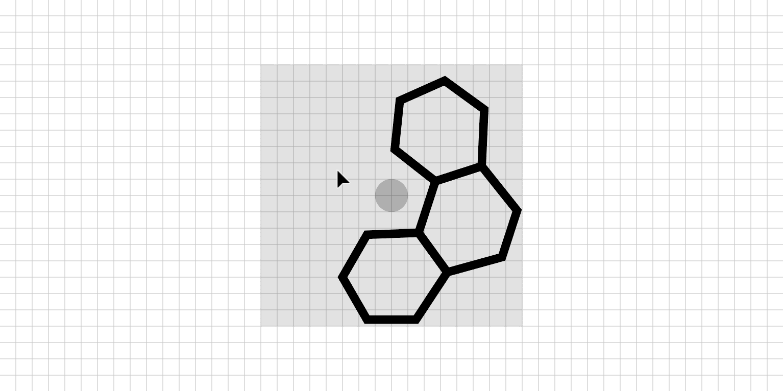 The third step of a soccer ball icon being drawn in Adobe Illustrator