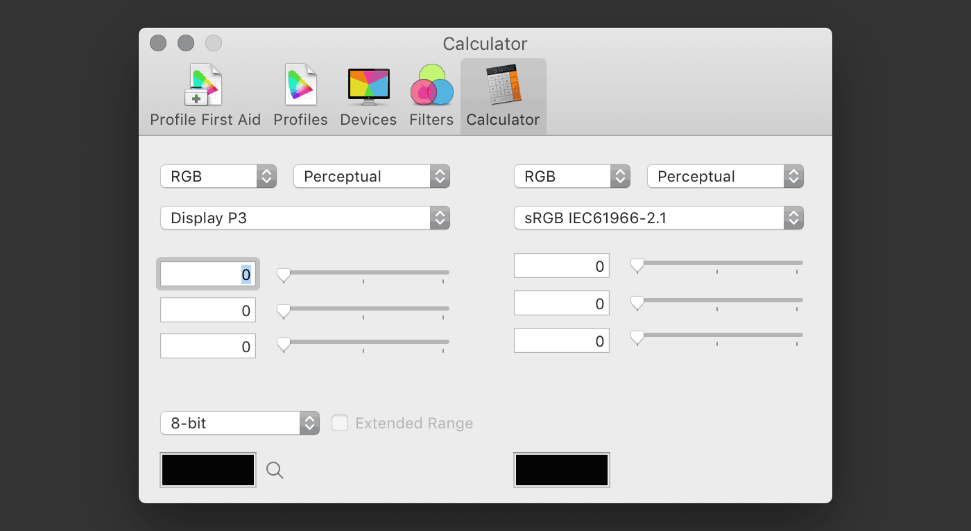 An animated comparison between grey values in Display P3 vs sRGB