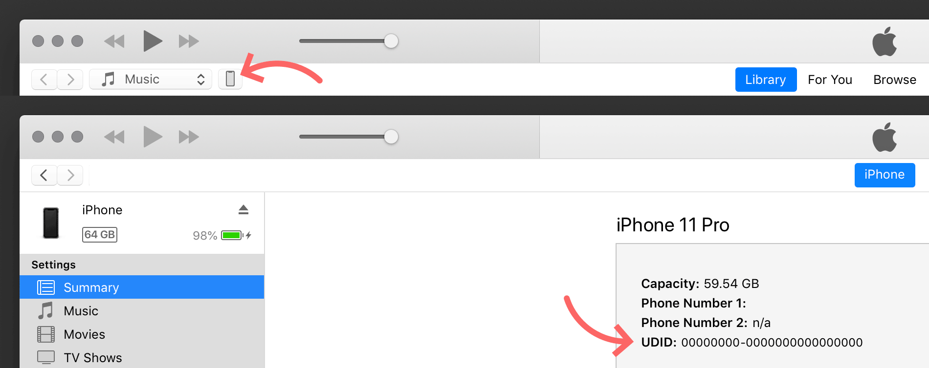 Finding your iPhone UDID in iTunes for Mac