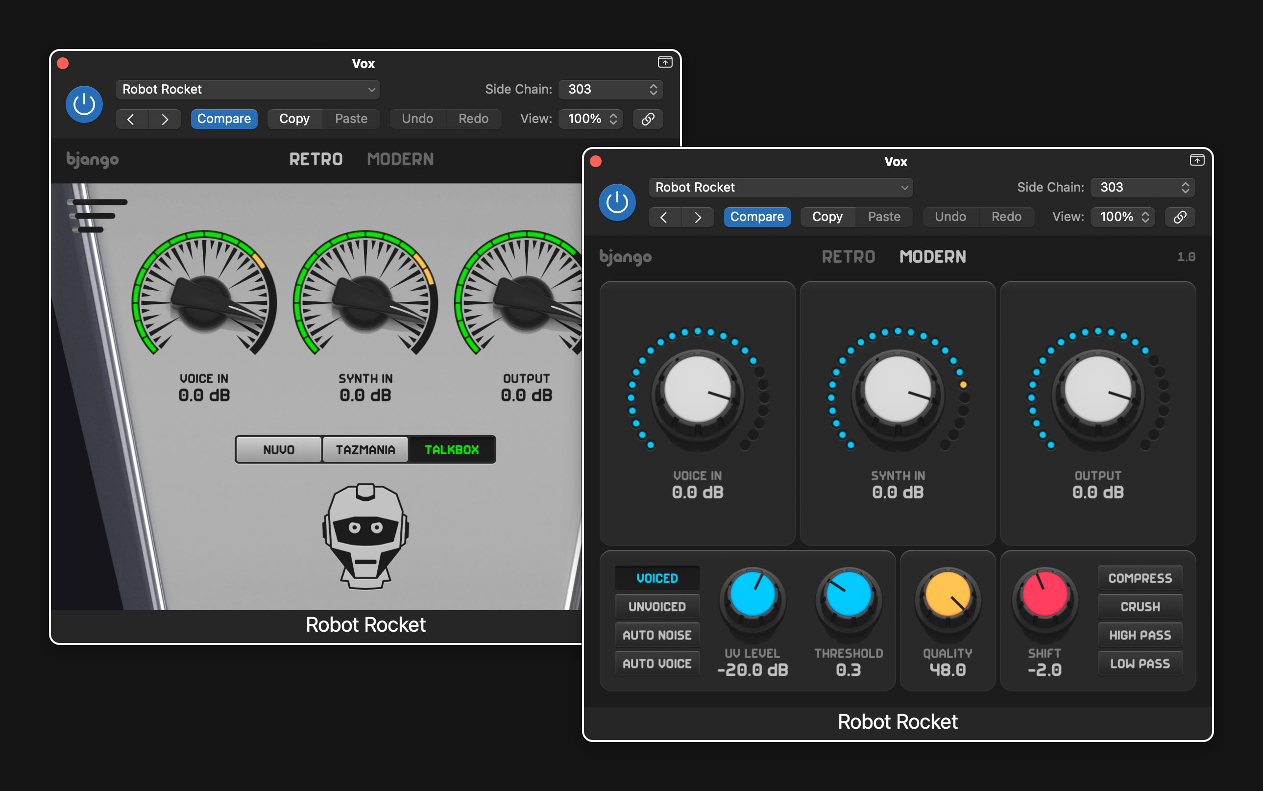 A screenshot of the Robot Rocket plugin.